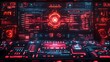 © Srinard - Glowing encrypted digital pathways with neon elements and advanced futuristic technology user interface design  Abstract matrix style visualization of a high tech cyberpunk inspired modern system