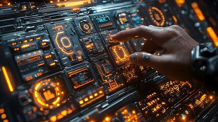 Aufkleber - Visually striking digital interface displaying complex security protocols layers of data protection and advanced firewall defenses to safeguard critical information and systems