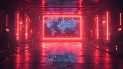 Poster - A futuristic high tech television with a holographic display showcasing an international news report celebrating the World Television Day event  The sleek