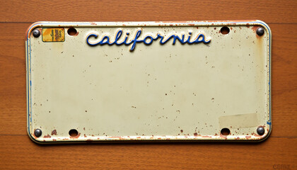 A license old plate antique vintage 1948 california with background