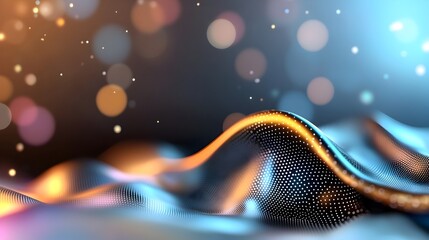 Fototapete - Vibrant digital background featuring a contemporary network of interconnected nodes and flowing lines creating a dynamic and futuristic design perfect for intelligence and technology based concepts