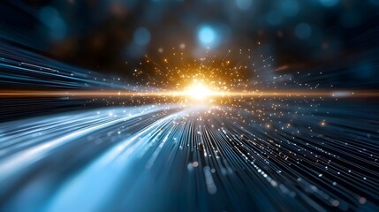 Fototapete - Futuristic abstract digital design with interconnected lines and pulsating nodes highlighting concepts of intelligence machine learning and scientific data visualization  The dynamic