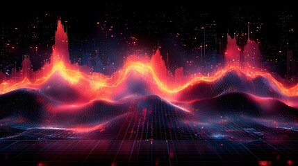 Poster - Detailed data analysis and insights presented through a vibrant combination of multi line chart and bar chart displayed on a clean grid backdrop for a modern digital data visualization solution