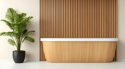 Poster - Chic and Elegant Hotel Lobby with Panoramic Windows Flooding Natural Light  Contemporary hotel interior design featuring a modern reception desk and a spacious