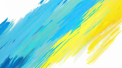 Wall Mural - White and yellow brush strokes on a light blue background in a flat illustration style.