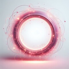 Fototapete - Abstract colorful vector swirl background with bright pink circles and lines