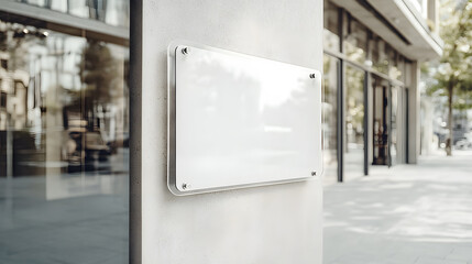 Modern blank oval store signage design mockup isolated on metal background for business branding and retail use