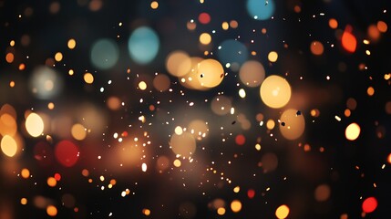 Poster - Abstract Blurred Bokeh Lights in Warm Tones Creating a Festive Background : Generative AI