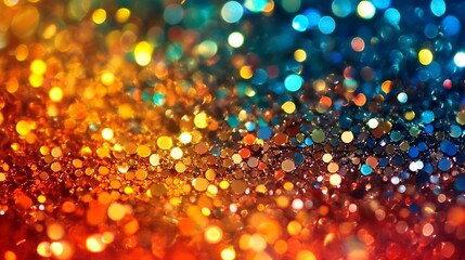 Poster - Abstract Colorful Bokeh Background with Vibrant Glittering Particles in Motion : Generative AI
