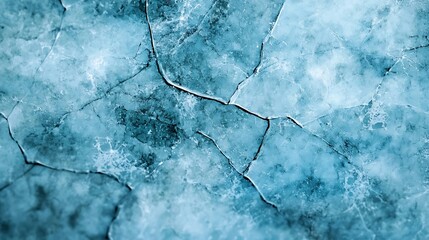 Aufkleber - Intricate Ice Textures with Cracks and Patterns in Cold Blue Tones : Generative AI