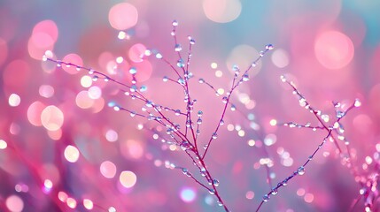 Fototapete - Dreamy Pink and Blue Bokeh Lights Creating a Magical Abstract Background : Generative AI