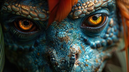 Sticker - Close-Up of a Reptilian Eye: A Mystical Gaze