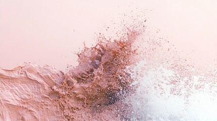Fototapete - Vibrant Splash of Water Against a Pastel Pink Background in Motion : Generative AI