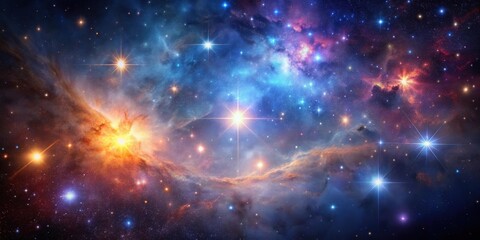 cosmic nebula with glowing stars , space, universe, astronomy, celestial, galaxy, nebula, outer spac