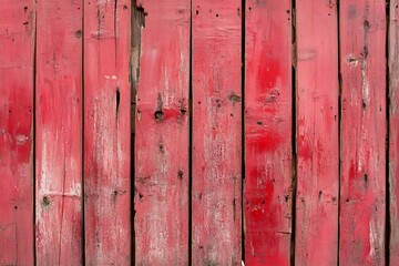 Poster - Vintage Red Wooden Planks with Aged and Weathered Texture : Generative AI