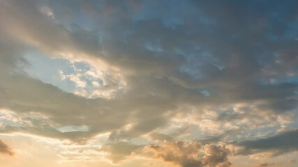 Wall Mural - twilight and dawn sky with cumulus cloud time lapse in an evening 4k footage.