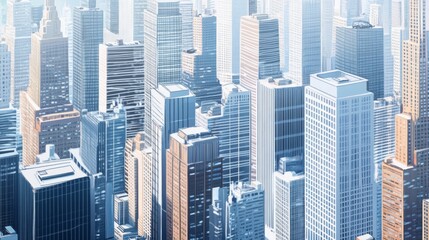  Urban Skyline with Clean Lines and Detailed Textures