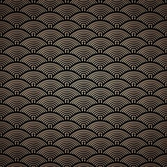   Elegant Japanese Gold and Black Wave Pattern