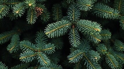 Aufkleber - Detailed Evergreen Fir Tree Foliage Perfect for Natural Backgrounds and Ecology : Generative AI