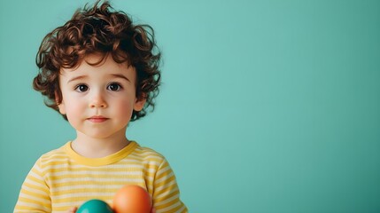 Cute Toddler Holding Easter Eggs