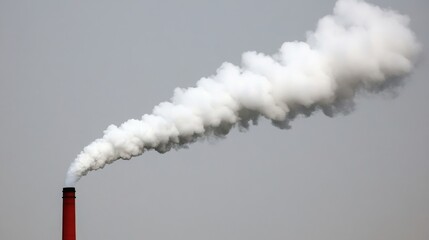 Industrial Smokestacks Emitting Steam Into the Sky