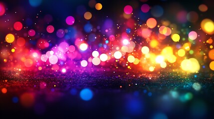 Poster - Colorful Bokeh Lights Out of Focus Abstract Background Design : Generative AI