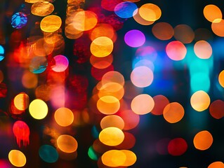 Fototapete - Abstract Holiday Celebration Bokeh with Warm Golden Hues : Generative AI