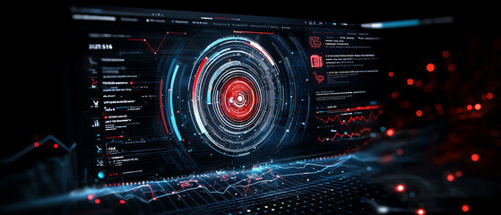 Poster - Futuristic digital dashboard visualizing key performance indicators with high-tech analytics for data-driven decision making