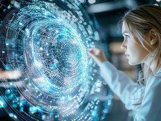 Poster - Innovative team collaborating on a dynamic digital dashboard to drive strategic goals and enhance decision-making processes in a technology-driven environment