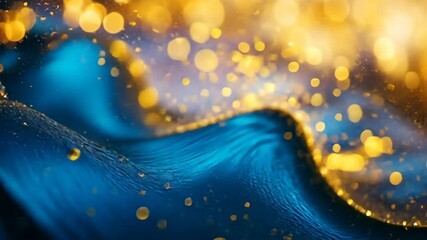 Wall Mural - abstract blue and gold bokeh
