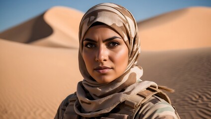 Eastern Woman in Desert Camo Attire