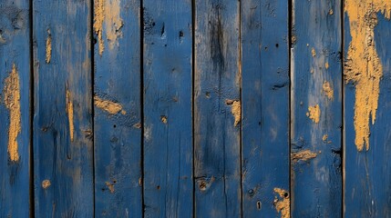Fototapete - Rustic Blue Wooden Planks with Textured Weathered Design for Vintage Backgrounds and Art Projects : Generative AI