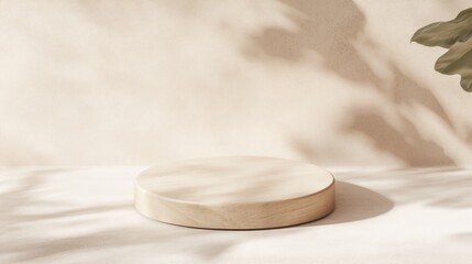 Aufkleber - Minimalist Beige Podium on Textured Background for Easter and Thanksgiving Display
