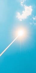 Poster - Minimalist Abstract Meteor against a Clear Blue Sky – Perfect for New Years and Earth Day Celebrations