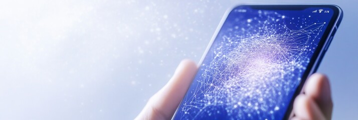 Poster - Sleek Smartphone Displaying Astronomical Data and Comet Tracking App Interface