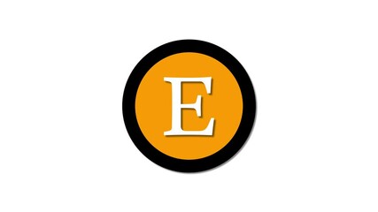 Poster - Letter E logo on white background.