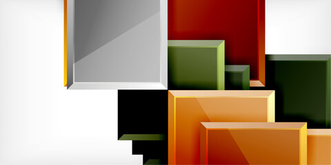 Poster - Colorful squares and rectangles. Vector Illustration For Wallpaper, Banner, Background, Card, Book Illustration, landing page