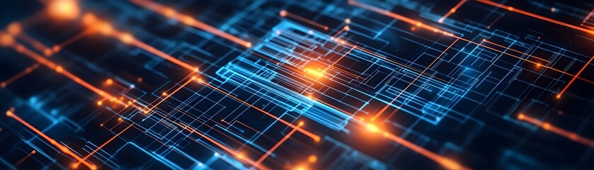 Poster - A stunning digital abstract featuring glowing lines and vibrant colors, representing technological innovation and modern connectivity.