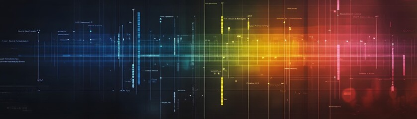Poster - Vibrant digital waveforms create a stunning visual display of sound and light, representing energy and technology in harmony.