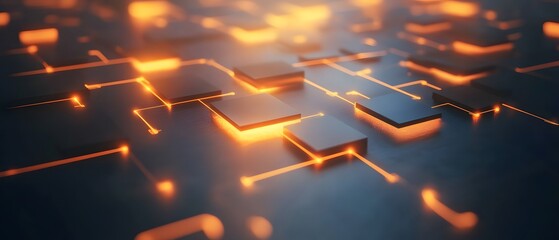 Poster - A futuristic background featuring glowing lines and shapes, perfect for technology and digital themes.