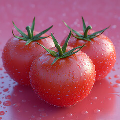 tomato with water drops