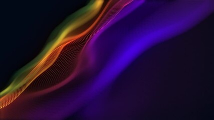 Aufkleber - Abstract Background Seamless Loop Digital Waves in Teal and Black, showcasing creativity and aesthetic appeal
