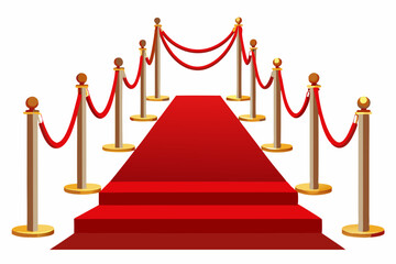 Red carpet golden barriers exclusive event