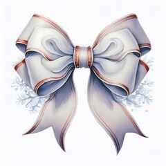 Festive Christmas bow clip art isolated on white background.