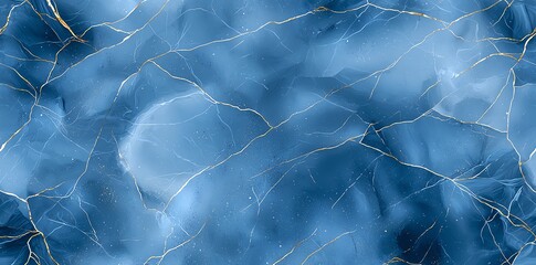 Poster - Abstract blue marble texture, featuring intricate gold veins. Perfect for backgrounds, design projects, and creative inspiration.