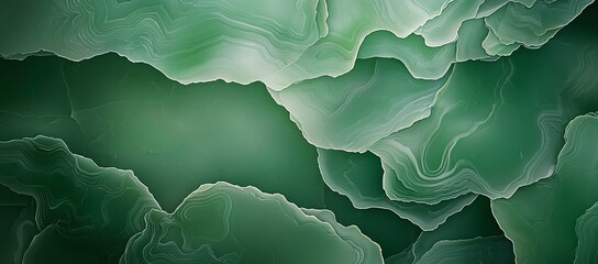 Poster - Abstract green wave patterns create a soothing and harmonious visual, ideal for creative backgrounds and artistic projects.