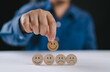 © Nirusmee - Wooden label with happy normal and sad face icons for experience survey services and products review concept. Customer or Client show Good Neutral or Negative feedback and satisfaction rating.