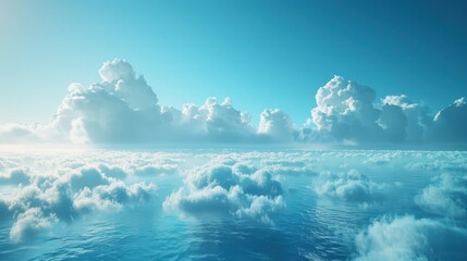 Naklejka na meble A vibrant, sky-blue background with a subtle gradient effect, creating a fresh and invigorating atmosphere reminiscent of a clear day.