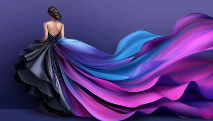 Wall Mural - Presentation fashion design wallpaper with large blank space for text. Generative AI.	