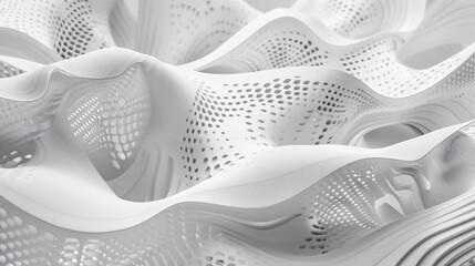 Poster - Abstract wavy white background.